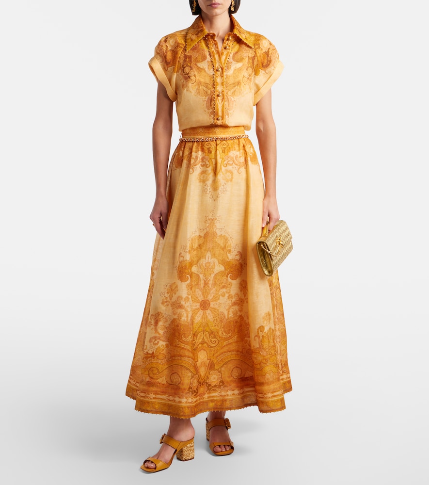  Zimmermann Zimmermann Como Paisley Linen And Silk Blouse 