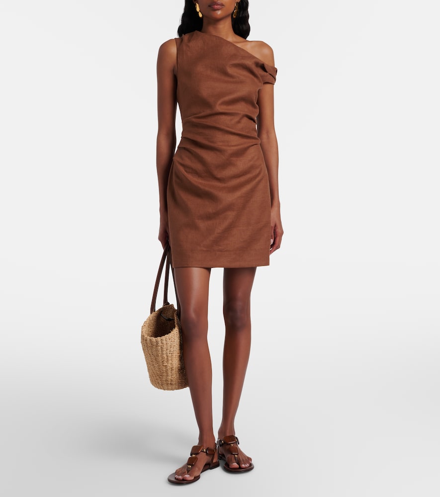  Sir Sir Asymmetric Linen Minidress 