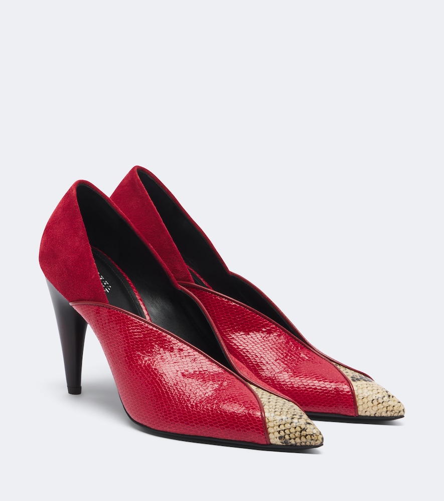 Pumps Luza aus Leder mit Veloursleder