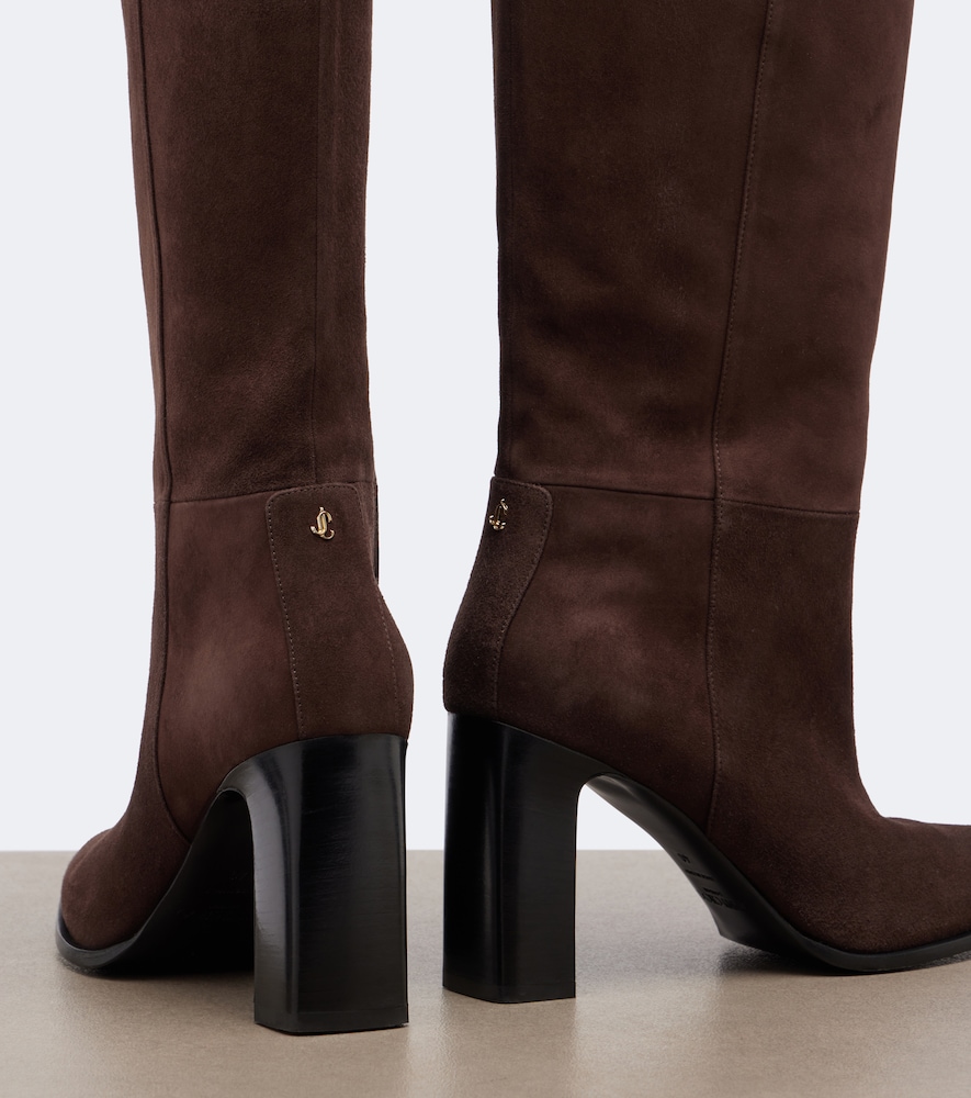 Bibi Shearling-Trimmed Knee-High Boots