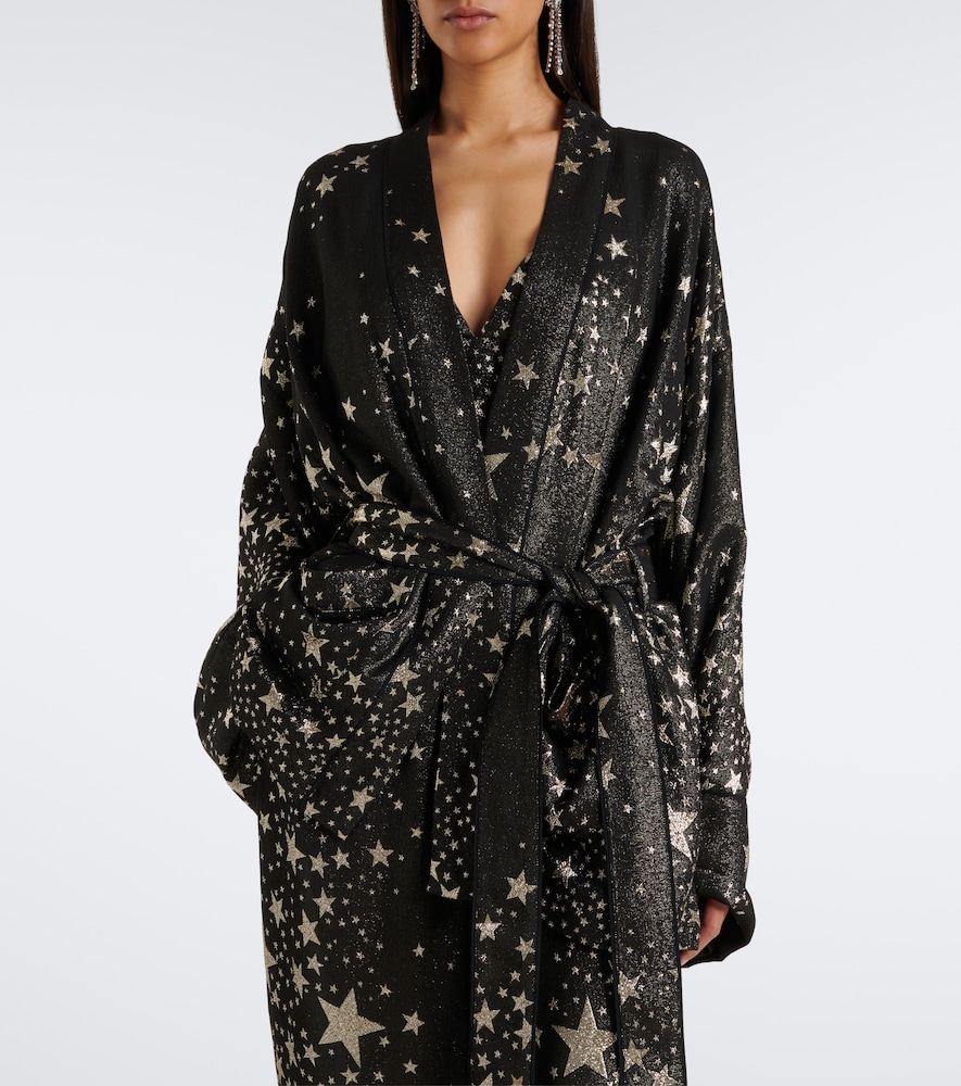 Dolce&Gabbana Silk-Blend Jacquard Lamé Wrap Top