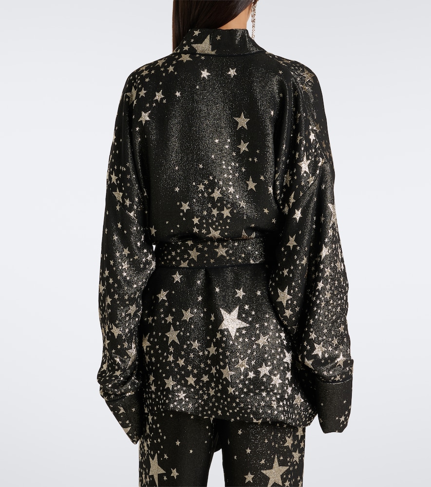 Dolce&Gabbana Silk-Blend Jacquard Lamé Wrap Top