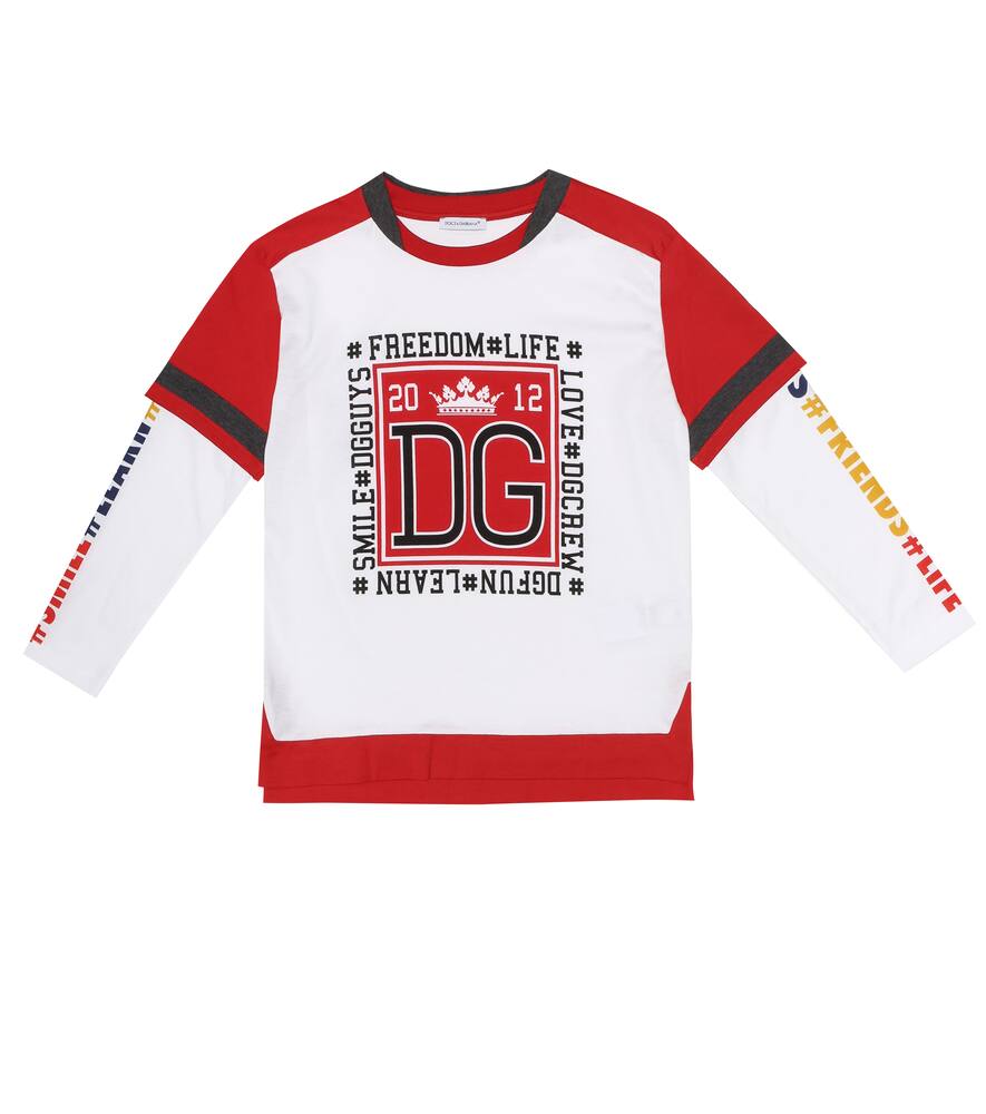 Click to view more detailed imagery on our partner's website Dolce & Gabbana Kids' Printed Cotton T-Shirt In White