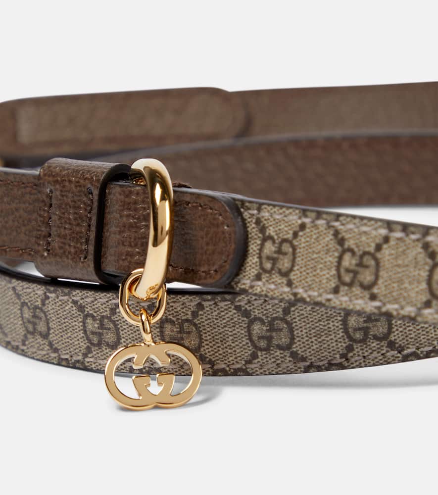 Gucci GG Supreme XS faux leather dog leash
