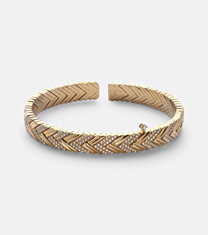 Rainbow K Nano Victoire 14kt gold arm cuff with diamonds