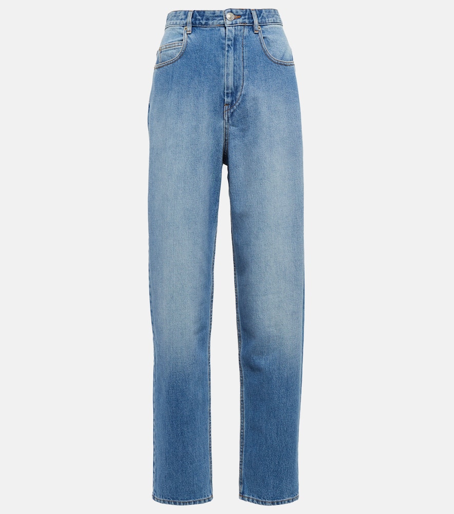 Shop Isabel Marant Étoile Corsy High-rise Tapered Jeans In Light Blue