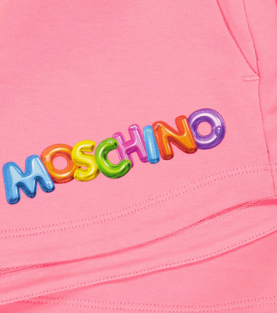 Moschino Logo Cotton-blend Jersey Shorts In Dark Pink