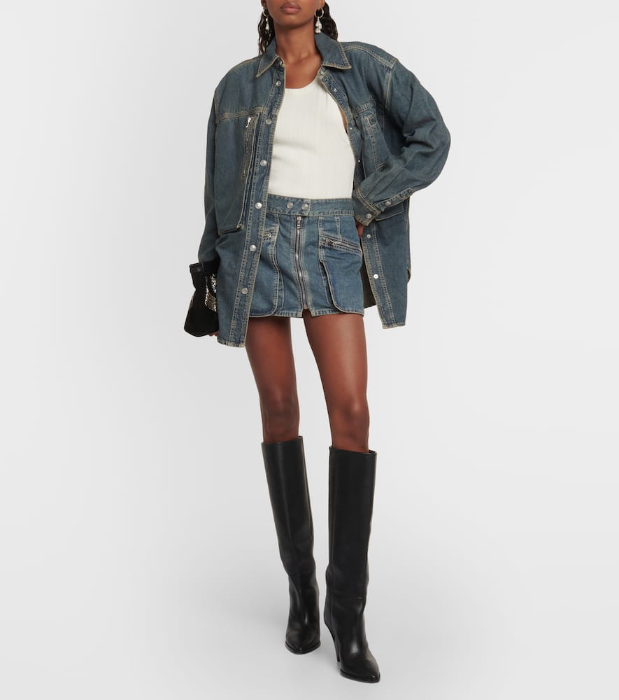 Shop Isabel Marant Fatsia Denim Miniskirt In Blue