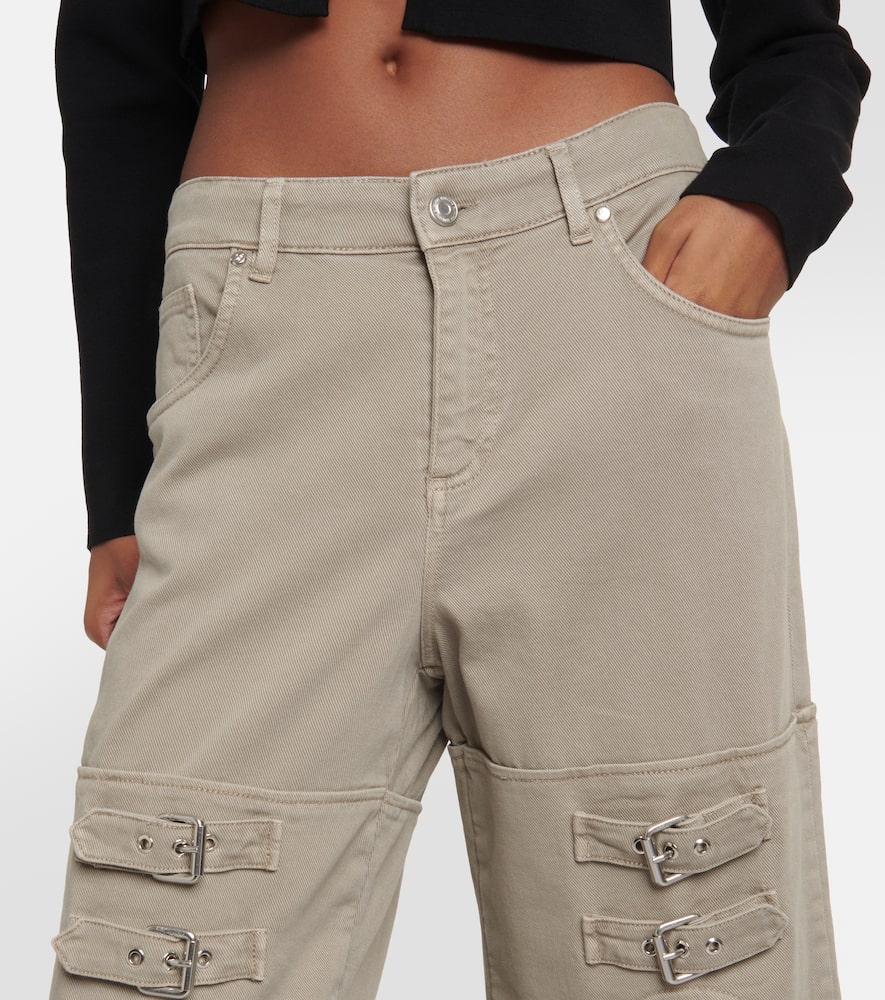 Blumarine Cutout Mid-rise Boyfriend Jeans In Beige
