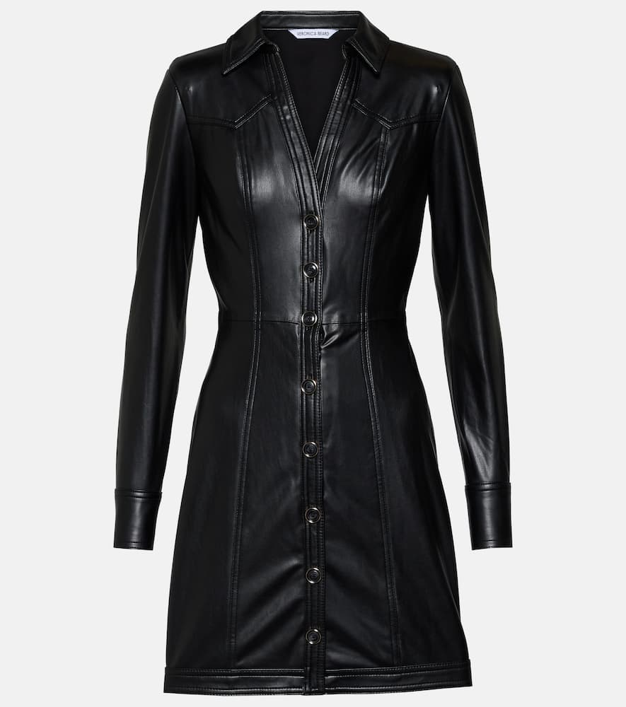 Veronica Beard Garrett faux leather shirt dress