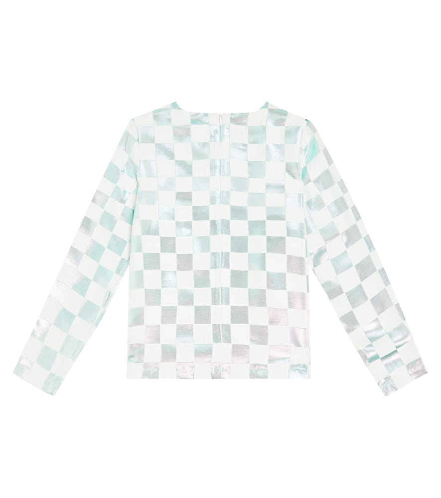 Caroline Bosmans Bow-detailed Metallic Top In Silver