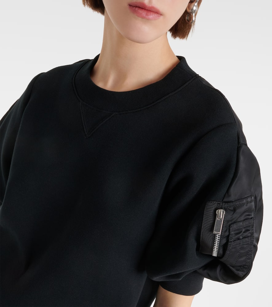 Sacai Sponge Cotton-blend Minidress In Black