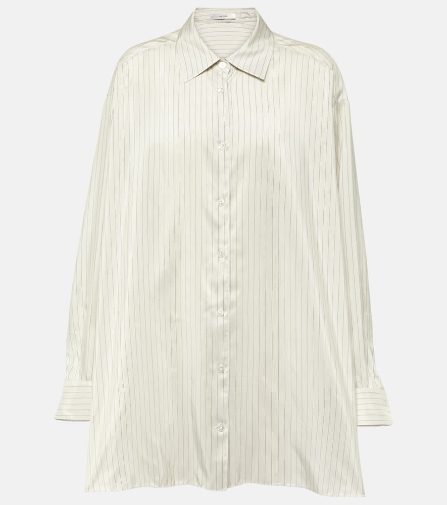 THE ROW LUKA OVERSIZED PINSTRIPE SILK SHIRT