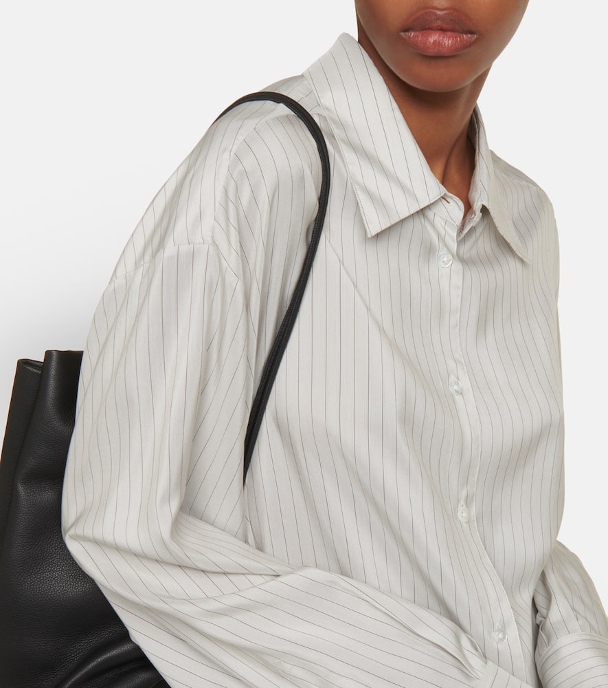 THE ROW LUKA OVERSIZED PINSTRIPE SILK SHIRT
