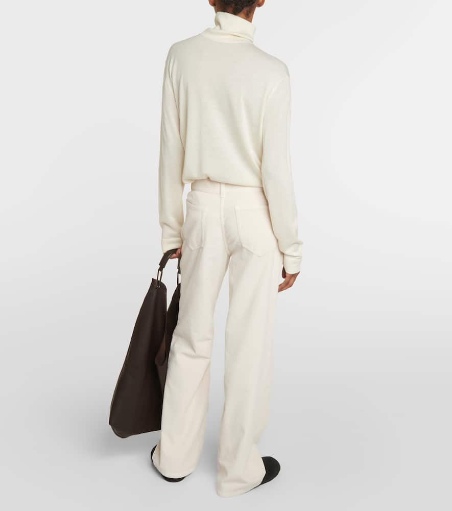 Shop The Row Dan Cotton Corduroy Flared Pants In White