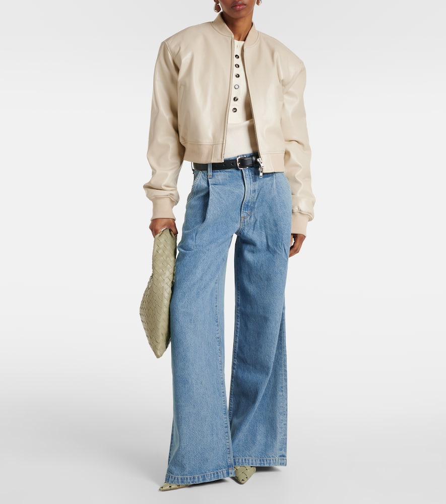 Shop Agolde Ellis Mid-rise Wide-leg Jeans In Blue