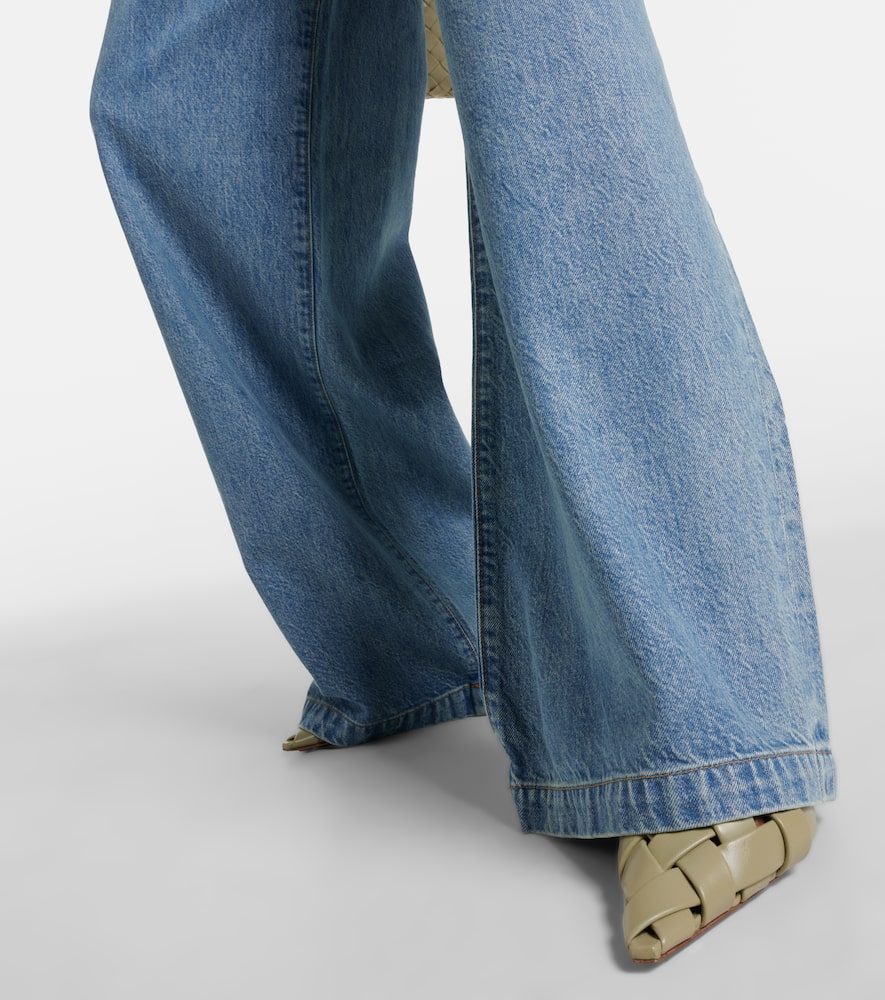 Shop Agolde Ellis Mid-rise Wide-leg Jeans In Blue