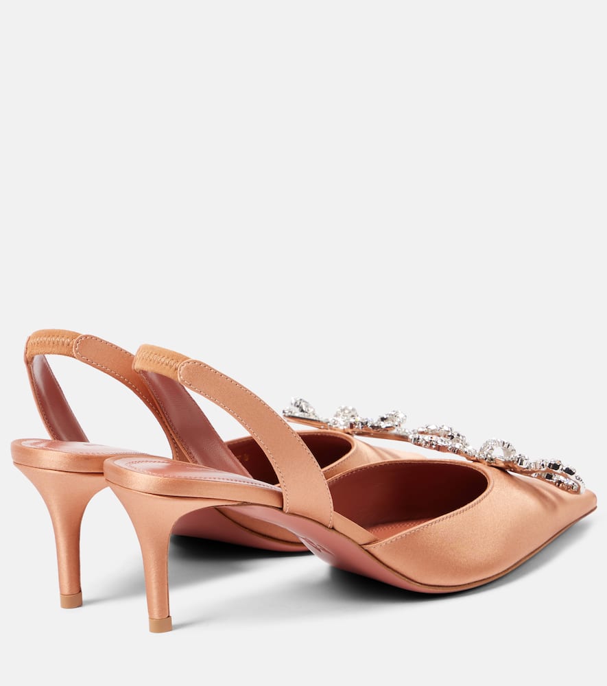 Amina Muaddi Rosie 60 Satin Slingback Pumps In Beige