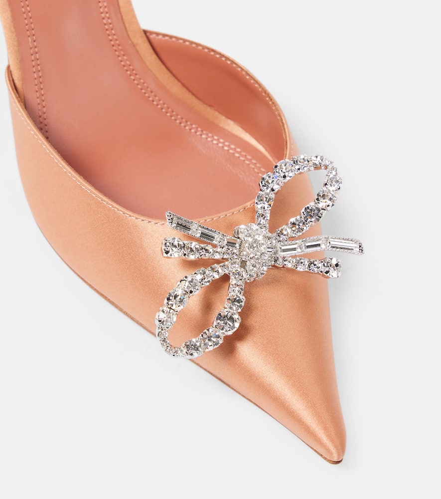 Amina Muaddi Rosie 60 Satin Slingback Pumps In Beige