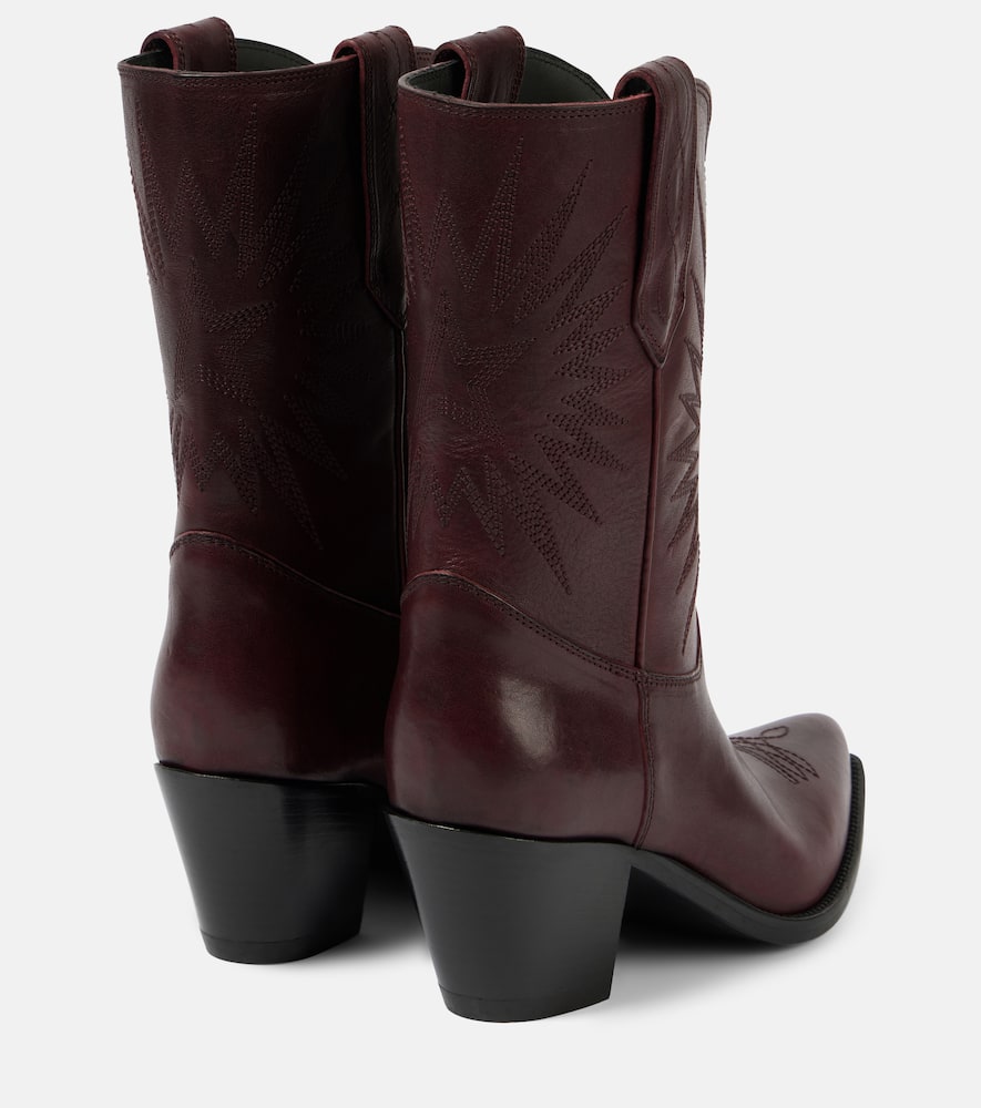 Golden Goose Wish Star Francesca Leather Cowboy Boots In Red