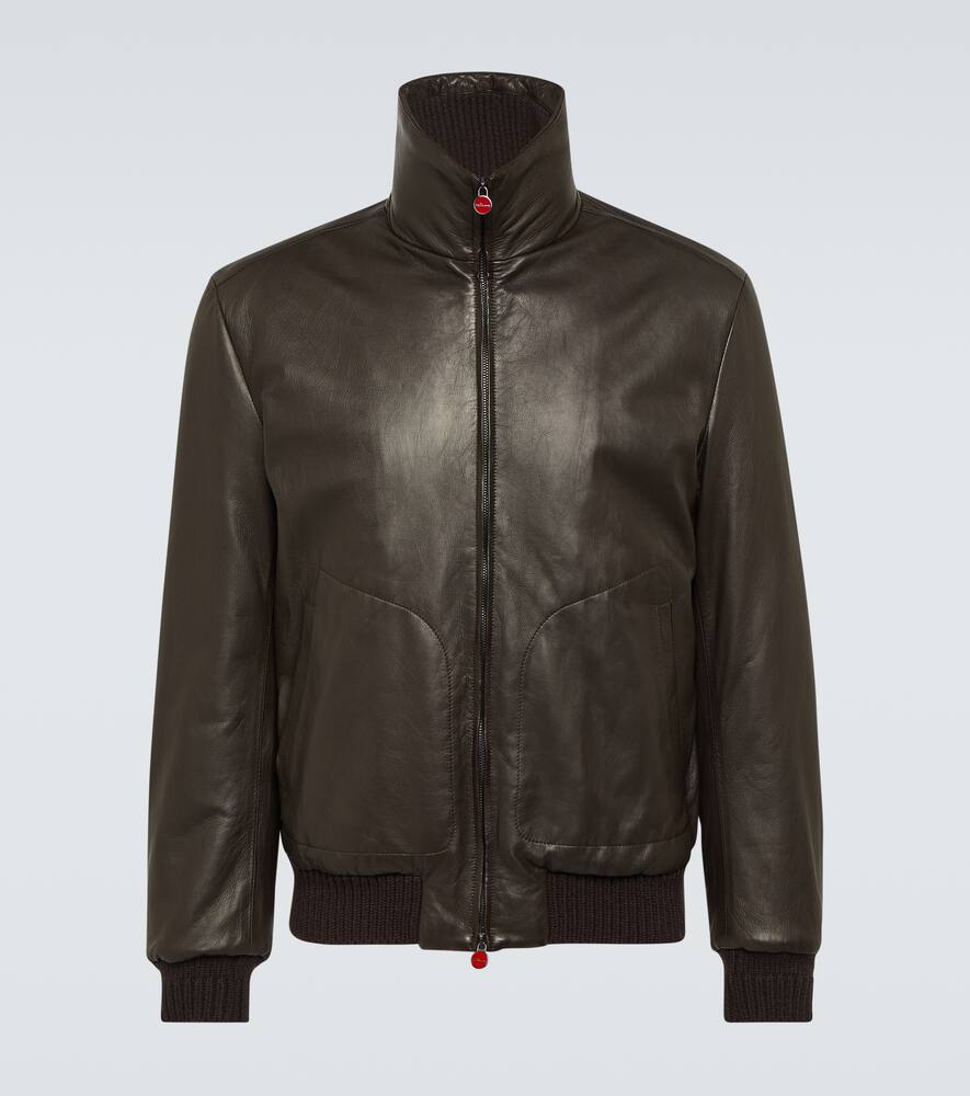 Kiton Cashmere-trimmed leather jacket