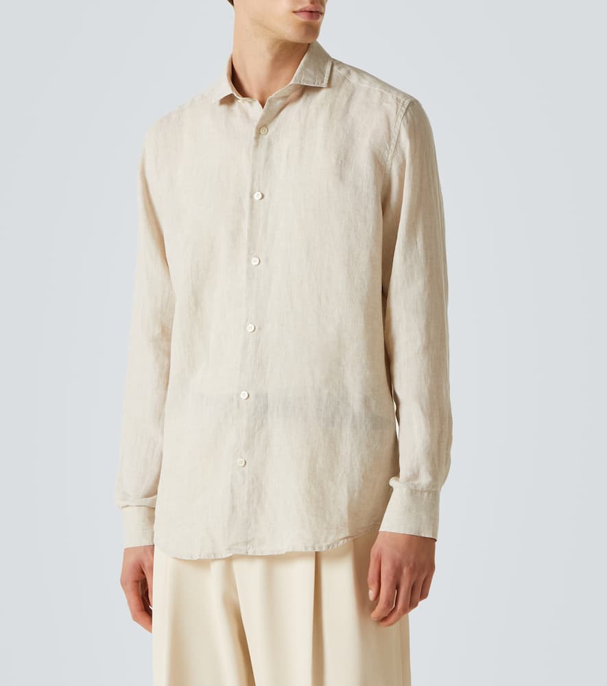 Frescobol Carioca Antonio Linen Shirt In Beige