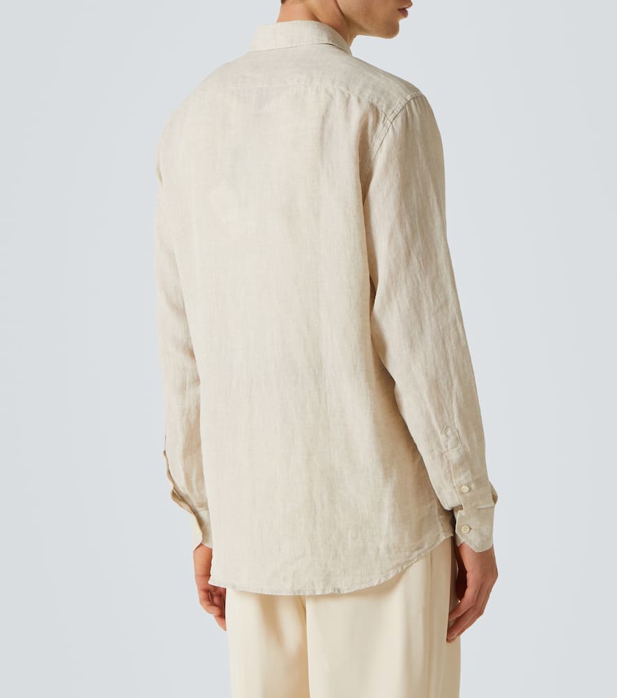 Frescobol Carioca Antonio Linen Shirt In Beige