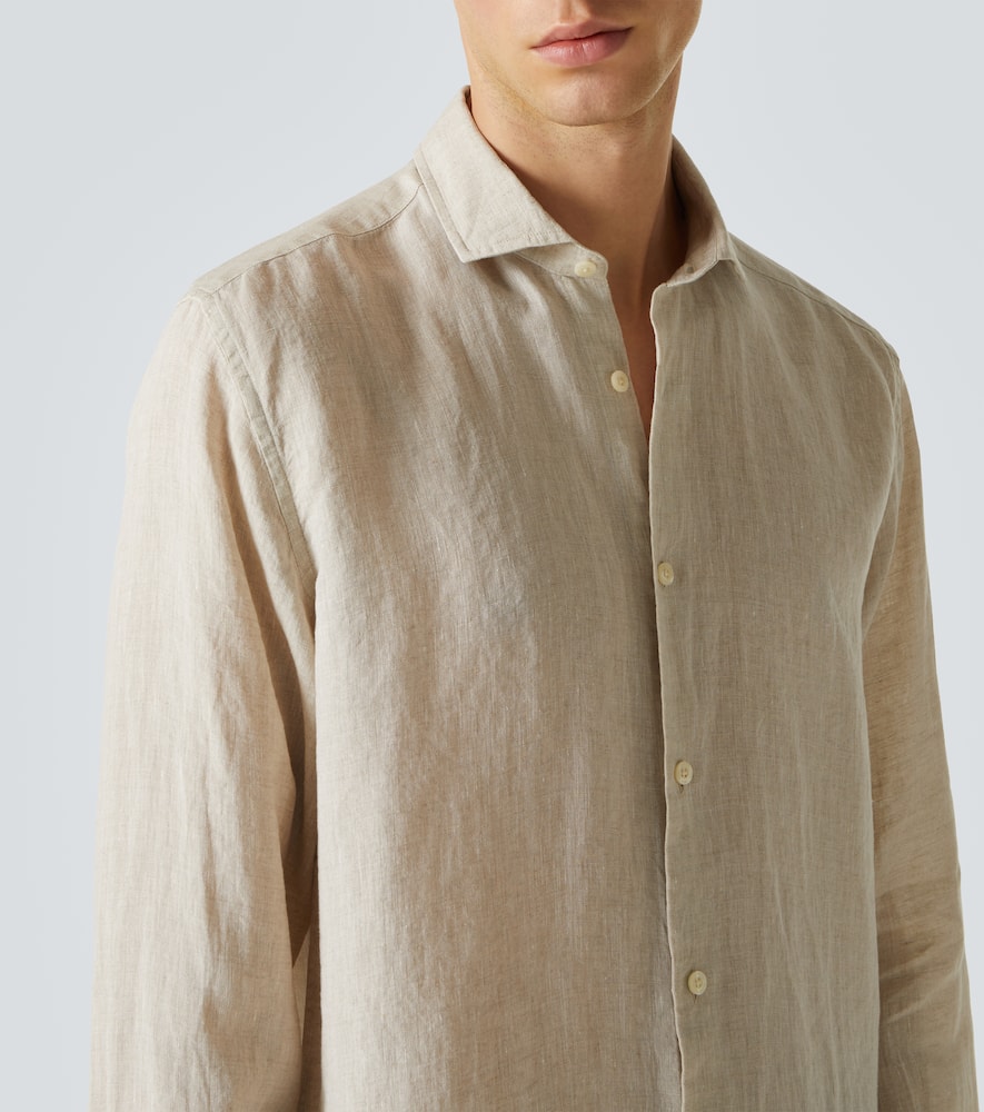 Frescobol Carioca Antonio Linen Shirt In Beige