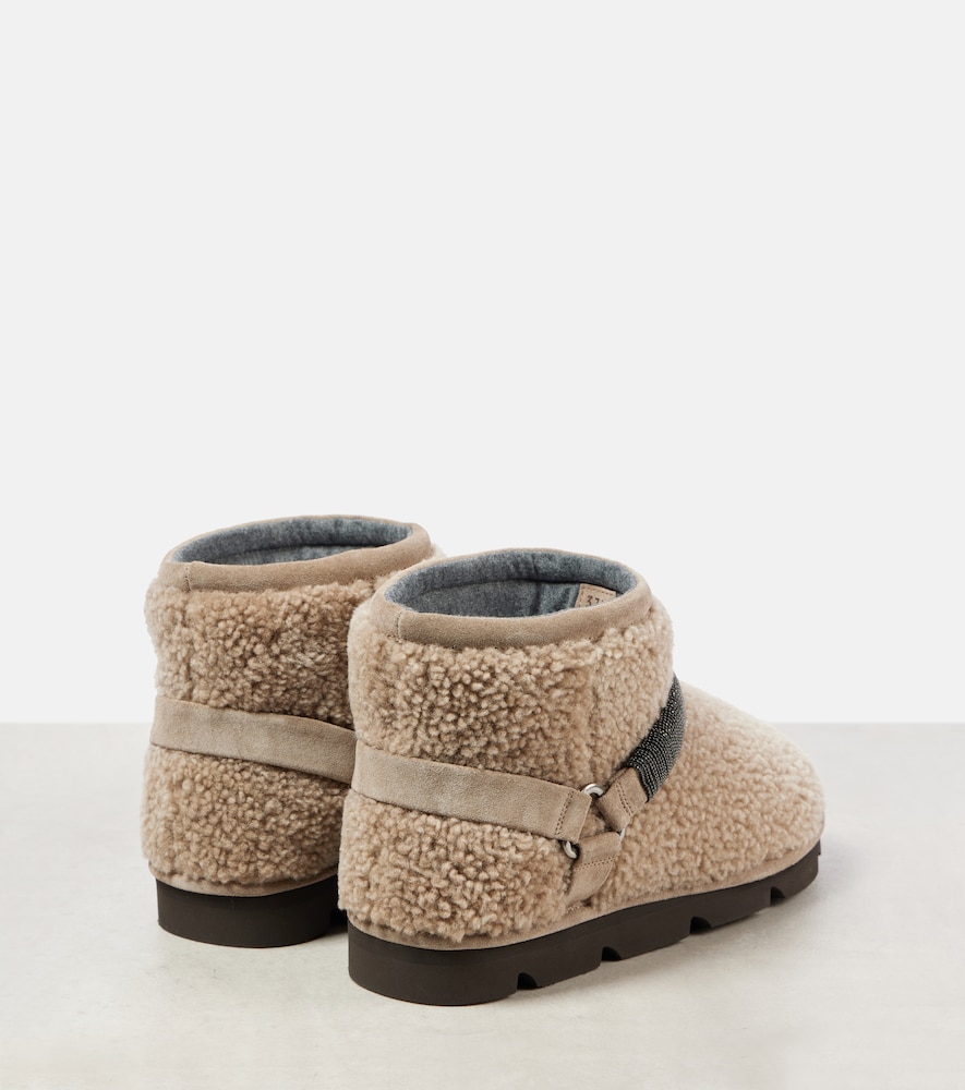  Brunello Cucinelli Brunello Cucinelli Verzierte Schneestiefel Aus Shearling 