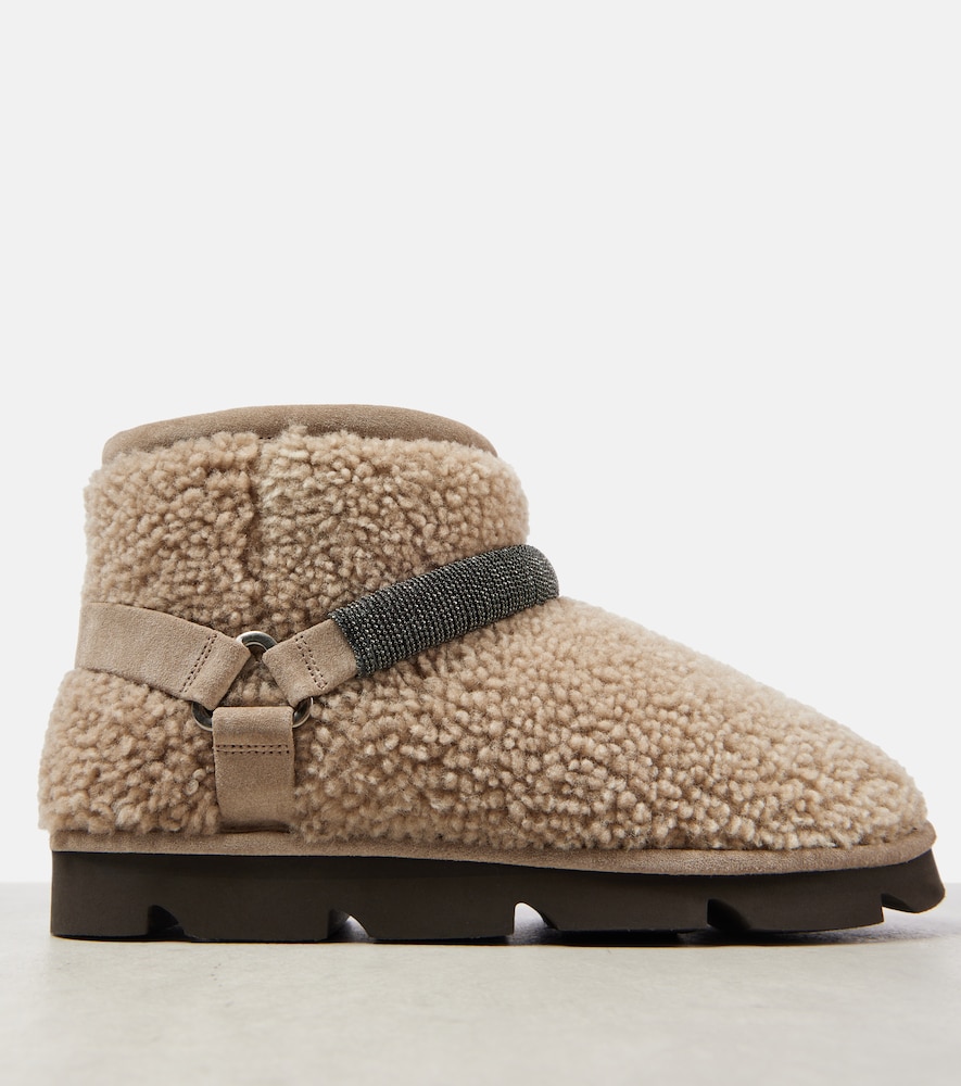  Brunello Cucinelli Brunello Cucinelli Verzierte Schneestiefel Aus Shearling 