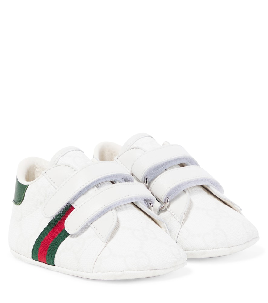 Gucci Kids Baby leather-trimmed booties