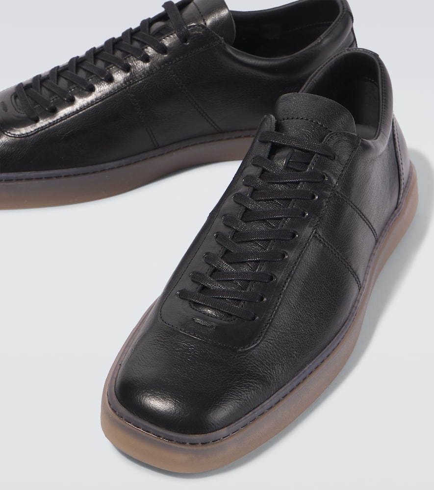 Lemaire Linoleum Basic Laced Up Trainers In Black