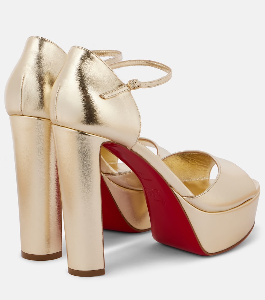 Christian Louboutin Sandaloo 130mm Metallic-leather Platform Sandals
