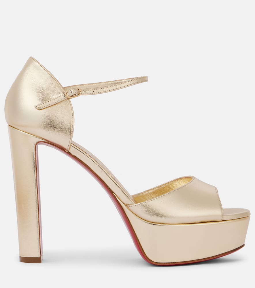 Christian Louboutin Sandaloo 130mm Metallic-leather Platform Sandals