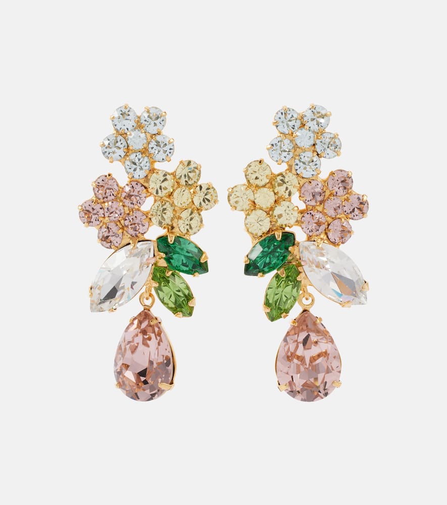Bouquet gold-plated drop earrings