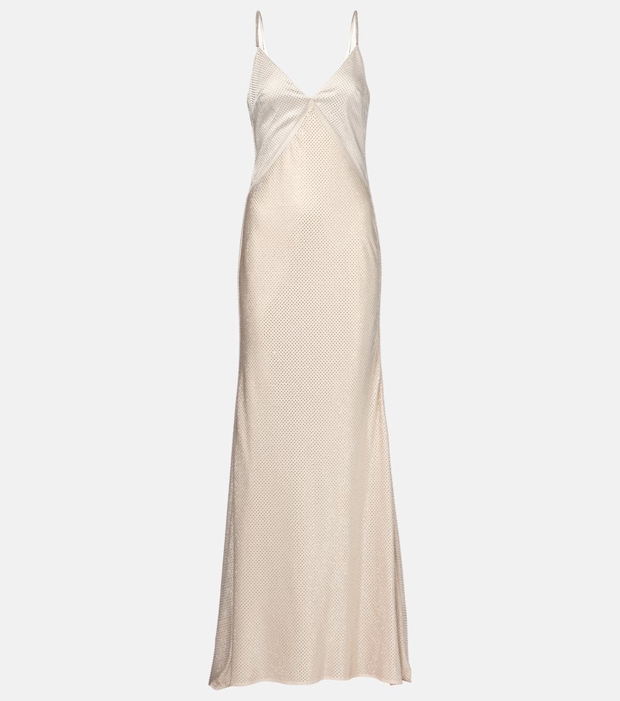 Embellished satin gown