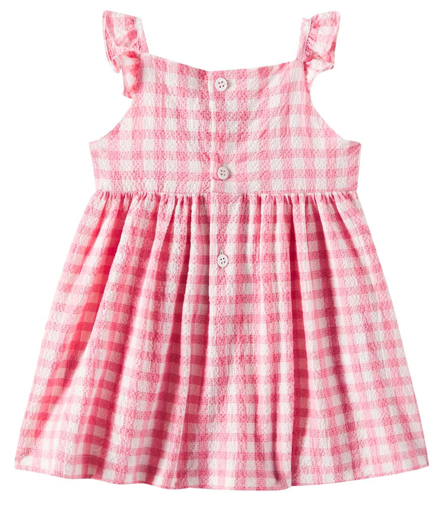 Il Gufo Baby Gingham Cotton-blend Dress In Pink