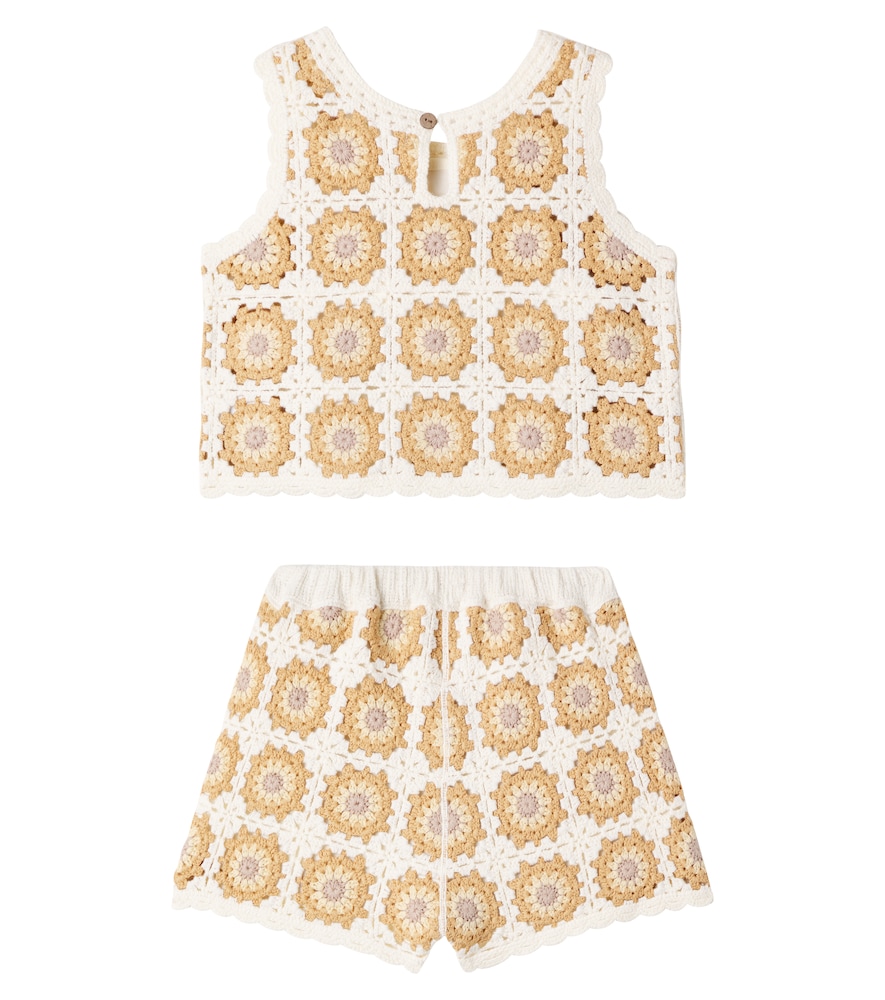  Rylee + Cru Rylee + Cru Set Aus Top Und Shorts Aus Häkelstrick 