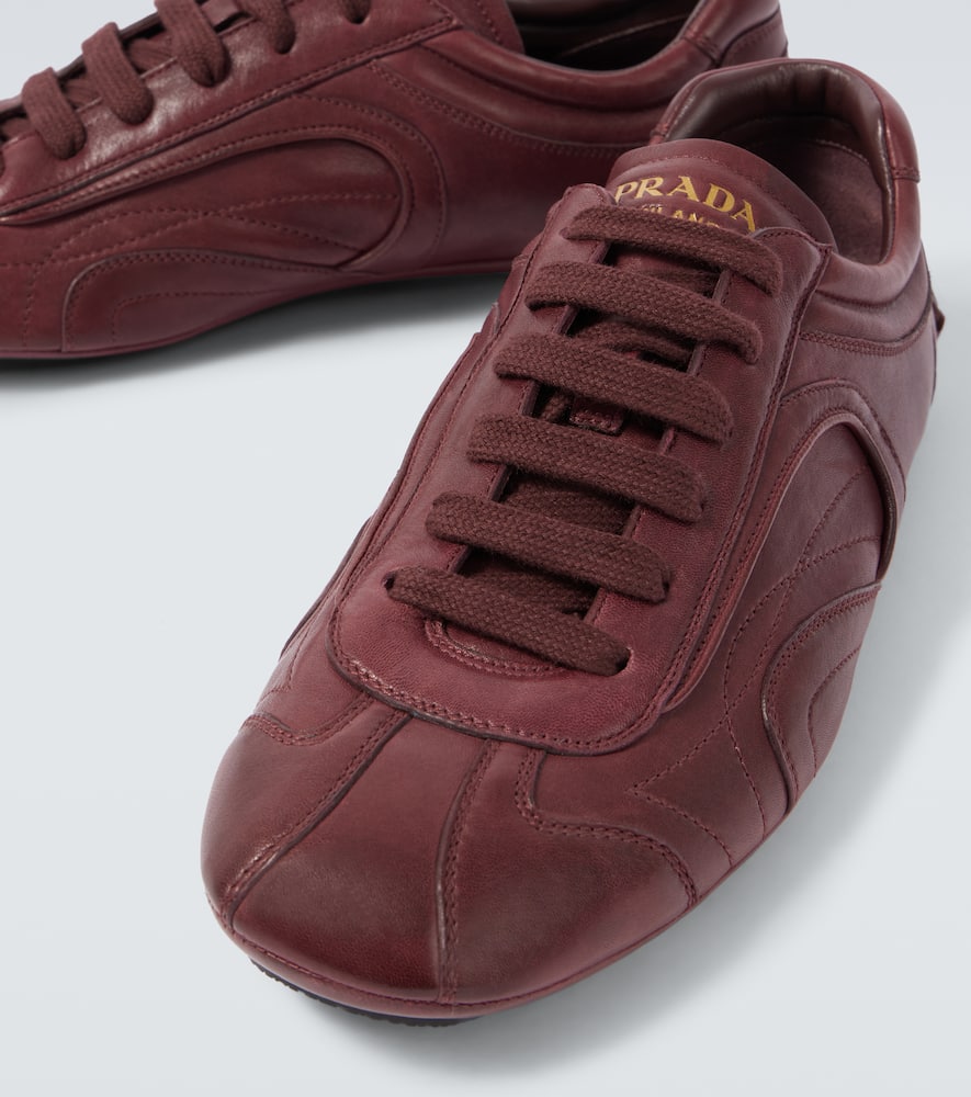 Prada Montecarlo Re-edition 2005 Leather Sneakers In Burgundy