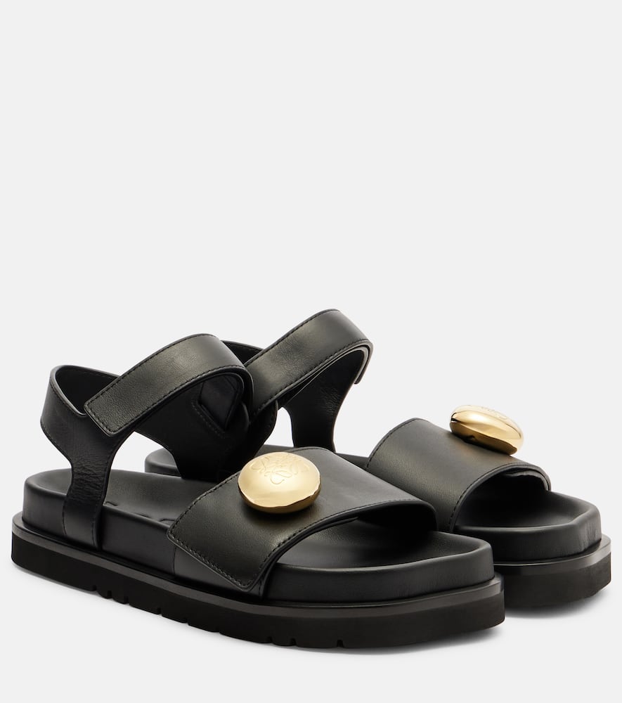 Pebble leather sandals