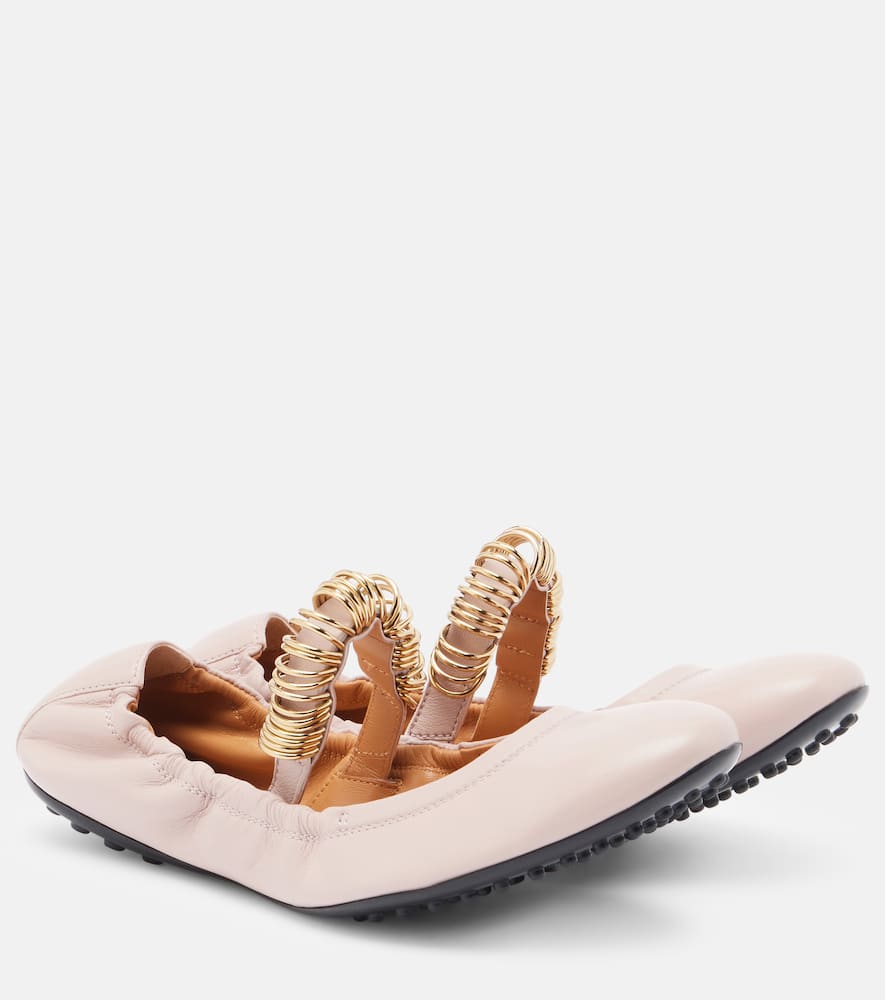 Dee embellished leather ballet flats