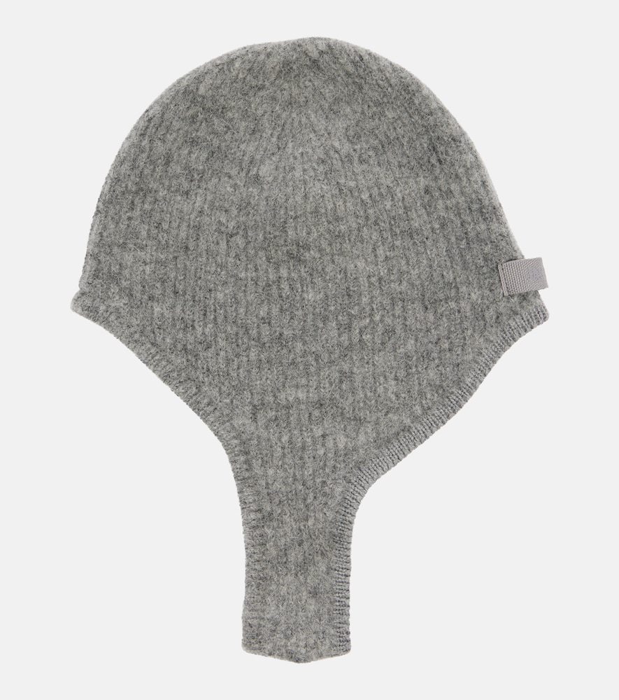 JACQUEMUS Jacquemus Ribbed-knit alpaca and wool-blend hood　Jacquemus アルパカとウール混紡のリブニットフード