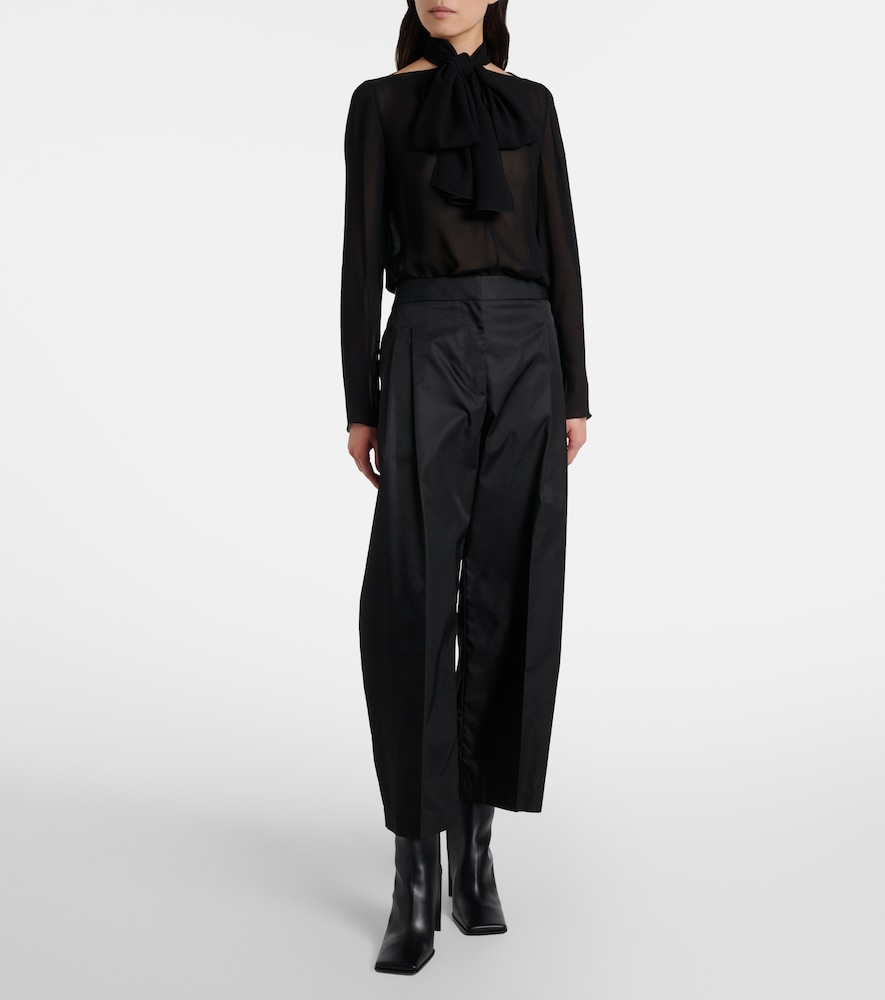  Alaia Alaã¯a Sheer Tie-neck Blouse 