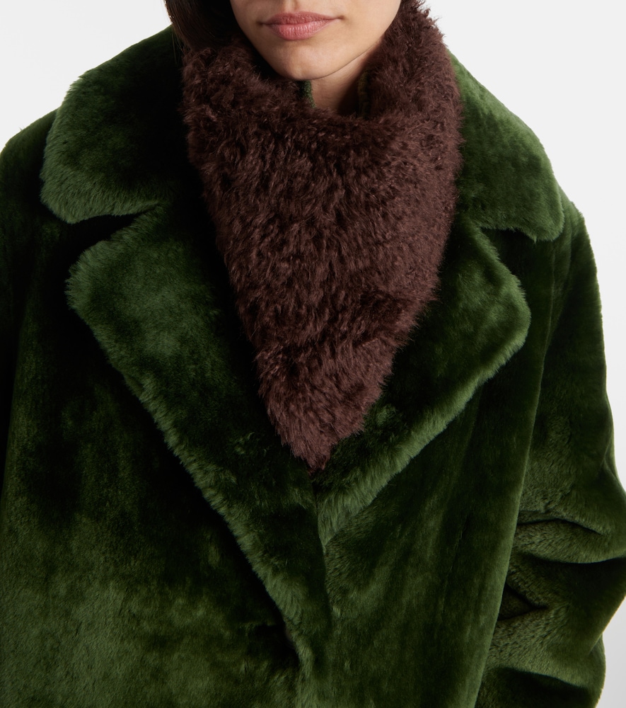 Shearling And Wool Scarf