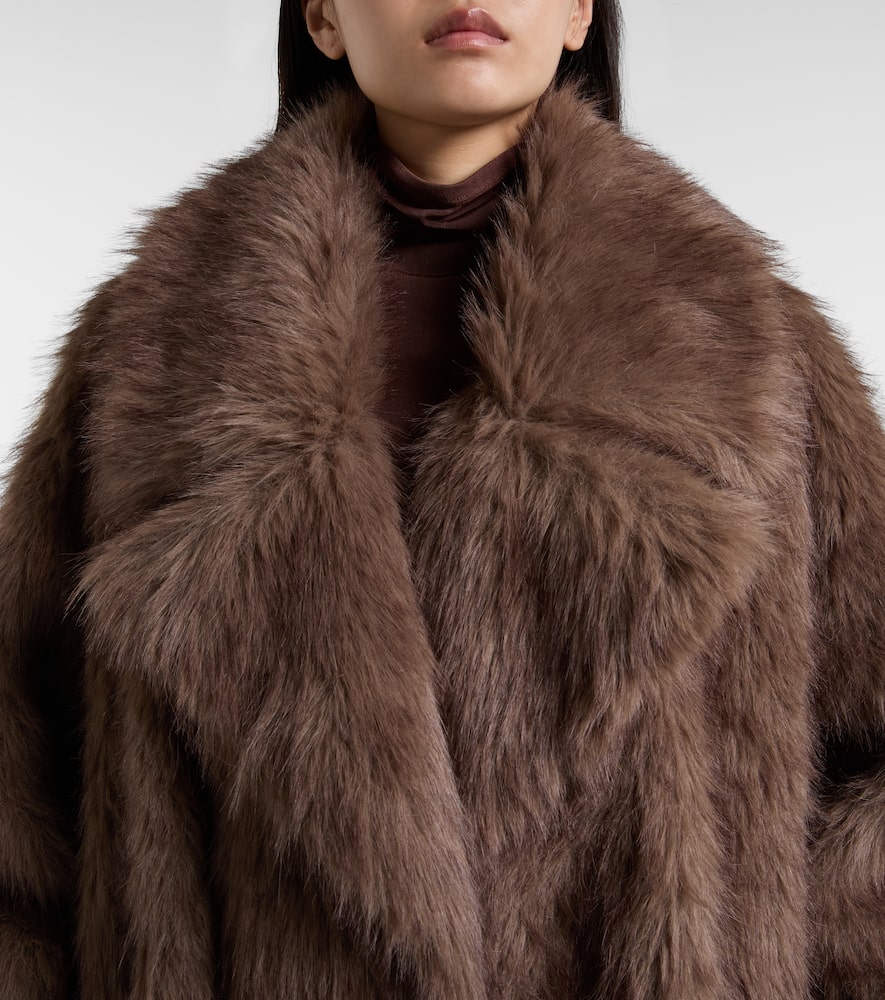 Xu Zhi Faux Fur Coat In Brown