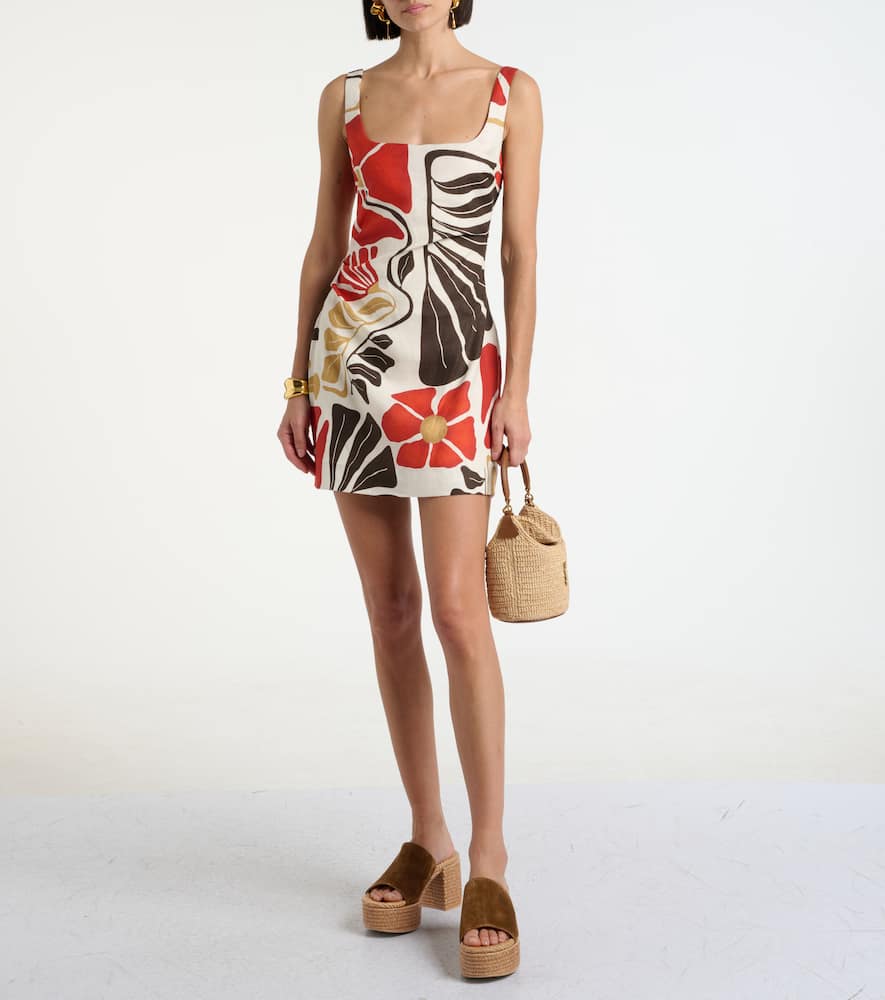 绒面革厚底草编穆勒鞋