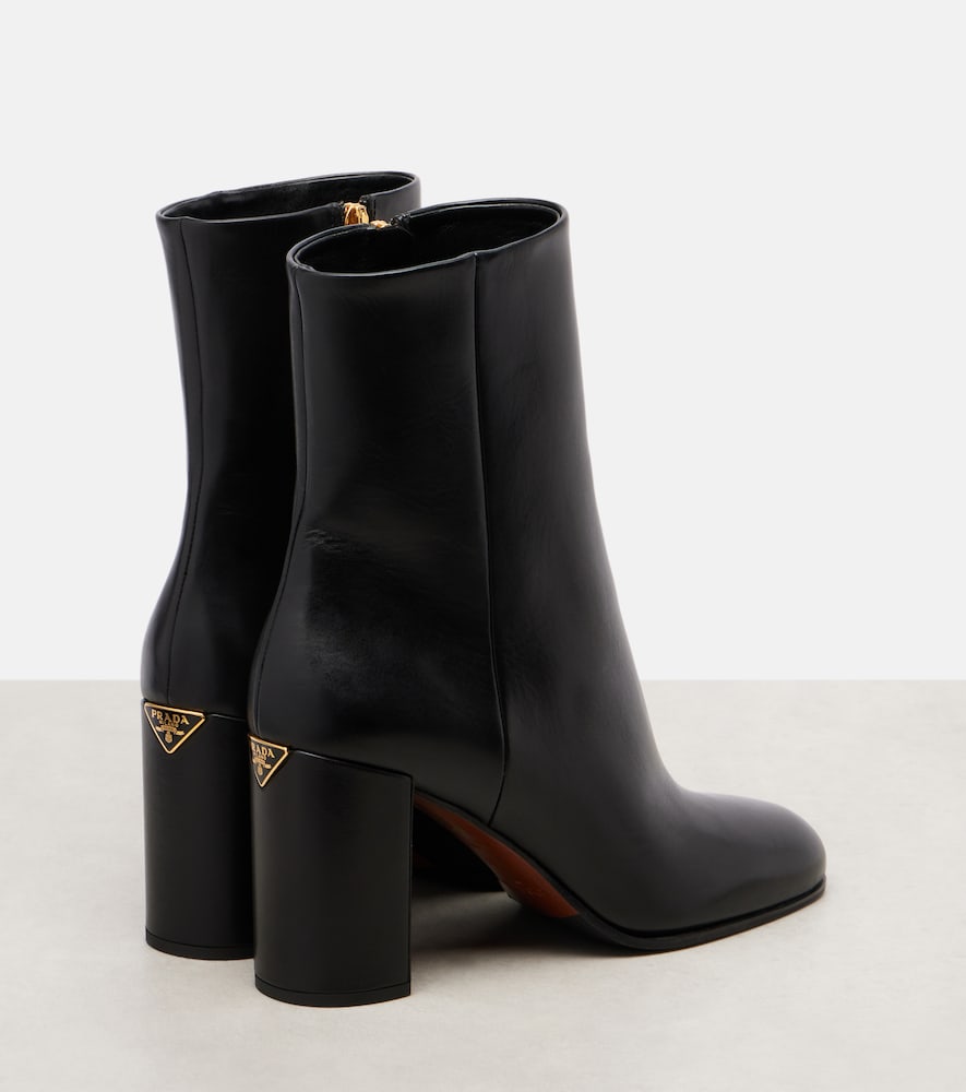  Prada Prada Logo Leather Ankle Boots 
