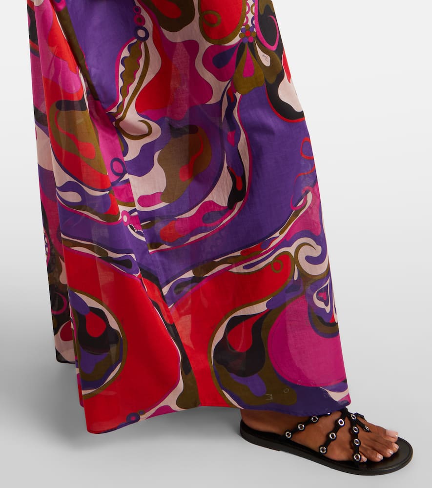 Pucci Orchidee Print Muslin Long Caftan In Multi