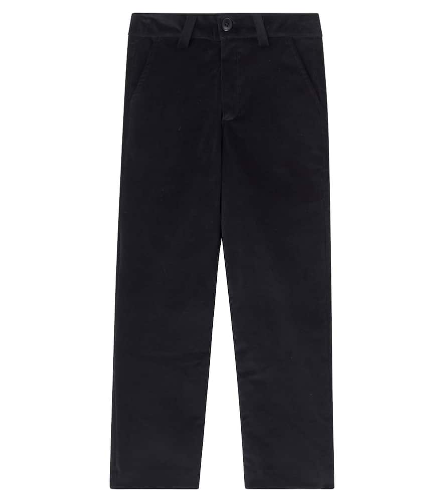 La Coqueta Cotton Velvet Pants In Black