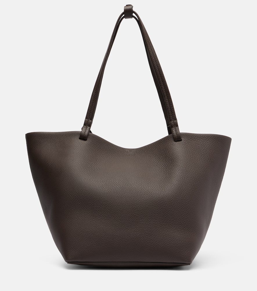 The Row Park Tote Three Leather Shopper In Brown